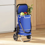 Vidaxl winkel trolley blauw 36,5 x 46,5 x 100,5 cm oxford stof