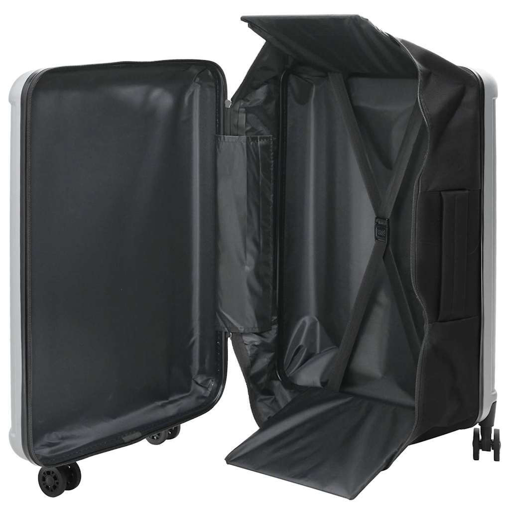 Vidaxl koffer met slot zilver 50 x 30 x 76 cm abs kunststof