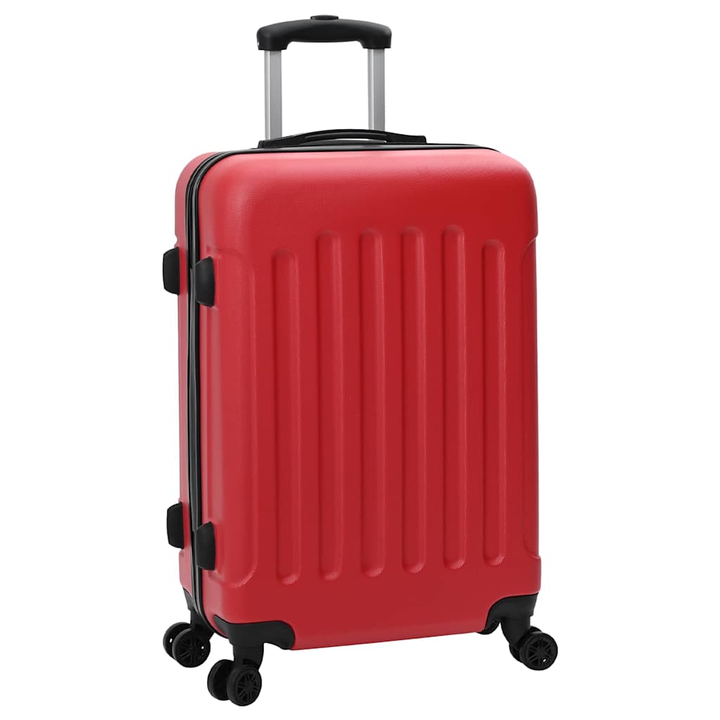 Vidaxl koffer met slot 3 pcs rood 50 x 31 x 78 cm abs kunststof