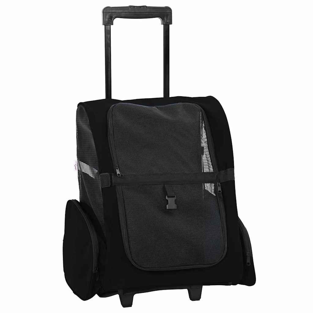 Vidaxl huisdierentrolley 3-in-1 48x32x(57-106) cm oxford stof zwart