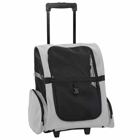 Vidaxl huisdierentrolley 3-in-1 48x32x(57-106) cm oxford stof grijs