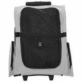 Vidaxl huisdierentrolley 3-in-1 48x32x(57-106) cm oxford stof grijs