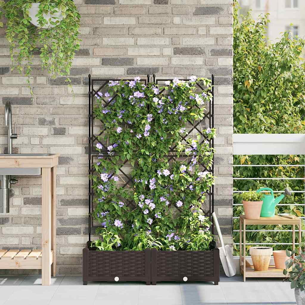 Vidaxl tuin bloempot 2 pcs bruin 80 x 40 x 125,5 cm staal