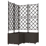 Vidaxl tuin bloempot 3 pcs bruin 80 x 80 x 143 cm staal