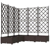 Vidaxl tuin bloempot 5 pcs bruin 120 x 120 x 125,5 cm staal