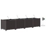 Vidaxl tuin bloempot 4 pcs bruin staal