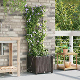 Vidaxl tuin bloempot bruin 40 x 40 x 142 cm staal