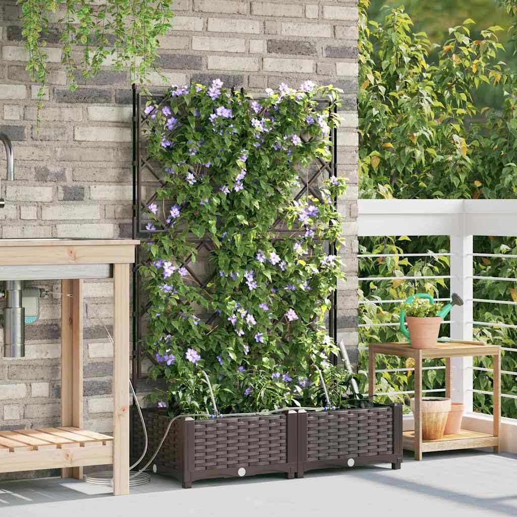 Vidaxl tuin bloempot 2 pcs bruin staal