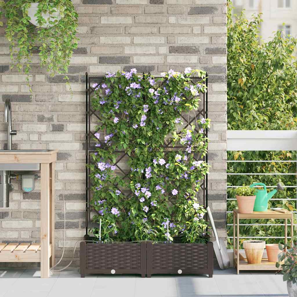 Vidaxl tuin bloempot 2 pcs bruin staal