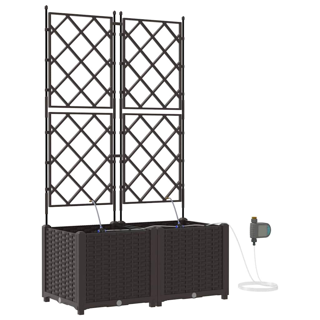 Vidaxl tuin bloempot 2 pcs bruin staal