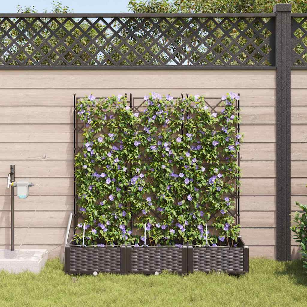 Vidaxl tuin bloempot 3 pcs bruin staal