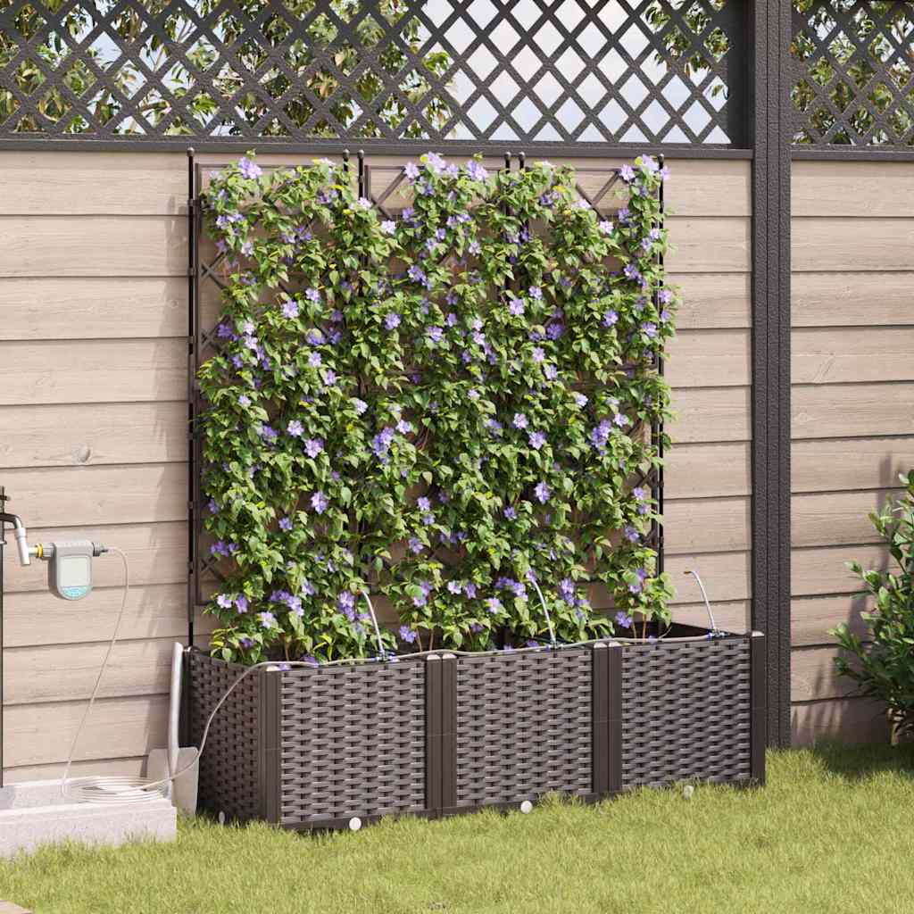 Vidaxl tuin bloempot 3 pcs bruin staal