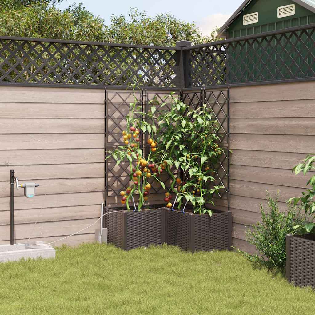 Vidaxl tuin bloempot 3 pcs bruin staal