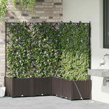 Vidaxl tuin bloempot 5 pcs bruin staal