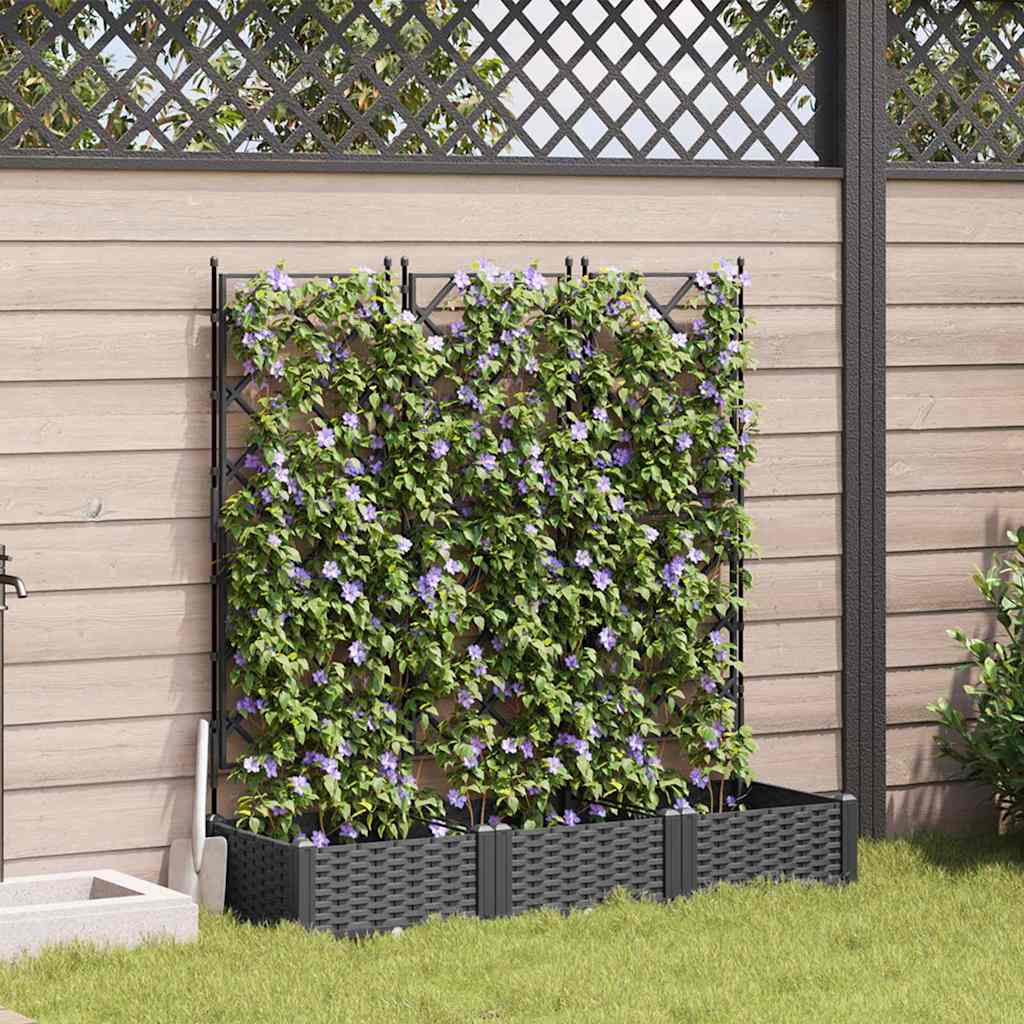 Vidaxl tuin bloempot 3 pcs zwart 120 x 40 x 125,5 cm staal