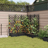 Vidaxl tuin bloempot 5 pcs zwart 120 x 120 x 125,5 cm staal