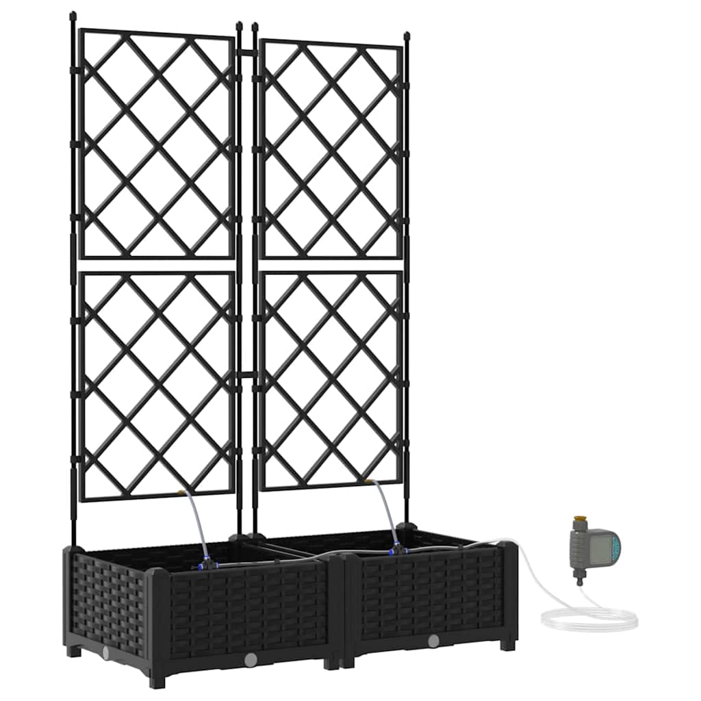 Vidaxl tuin bloempot 2 pcs zwart staal