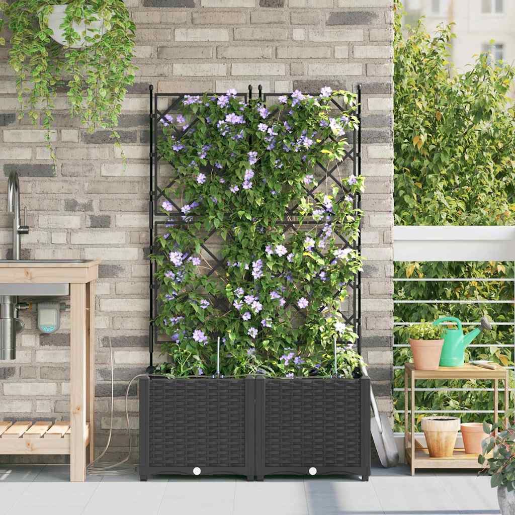 Vidaxl tuin bloempot 2 pcs zwart staal