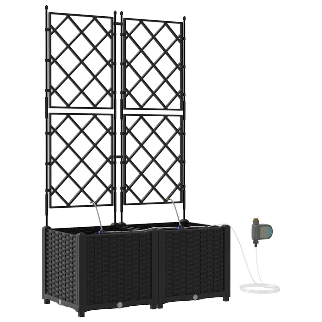 Vidaxl tuin bloempot 2 pcs zwart staal