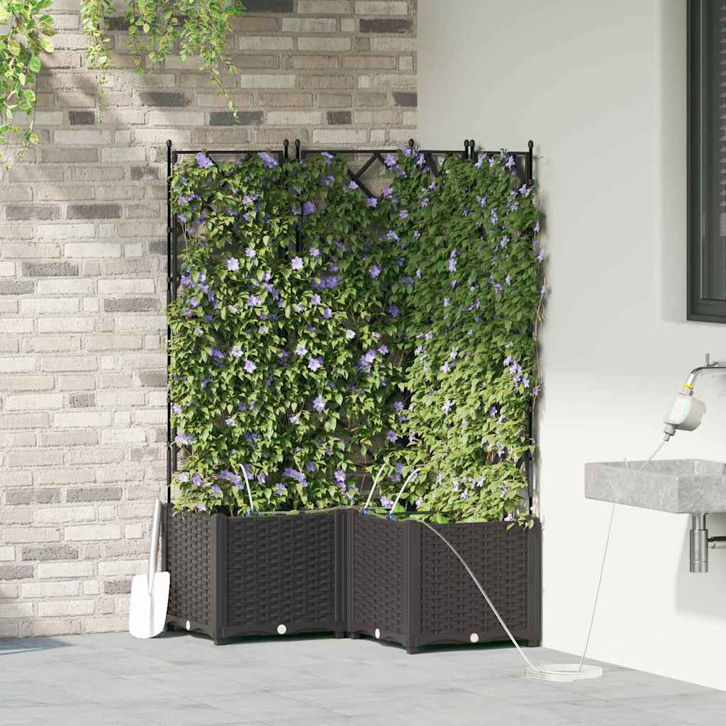 Vidaxl tuin bloempot 3 pcs zwart staal