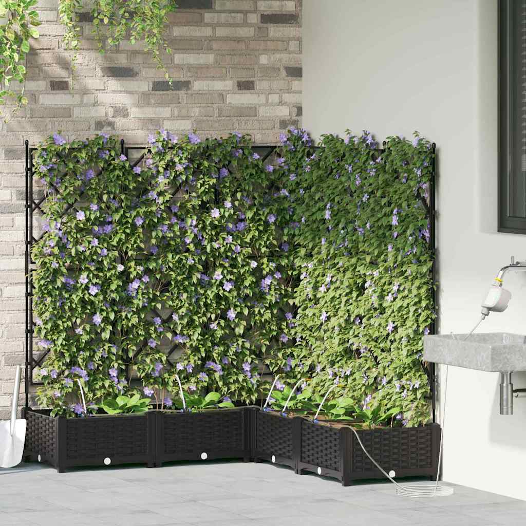 Vidaxl tuin bloempot 5 pcs zwart staal