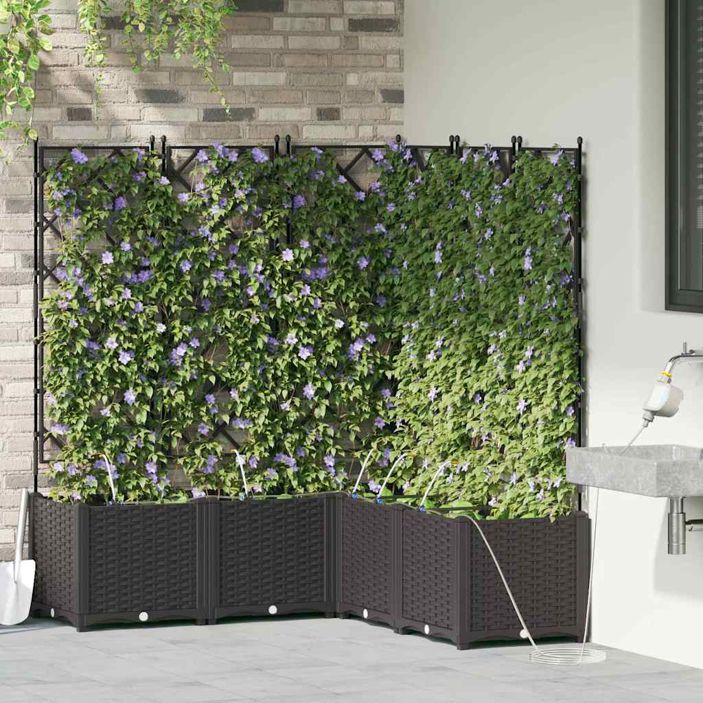 Vidaxl tuin bloempot 5 pcs zwart staal
