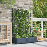 Vidaxl tuin bloempot 2 pcs grijs 80 x 40 x 125,5 cm staal