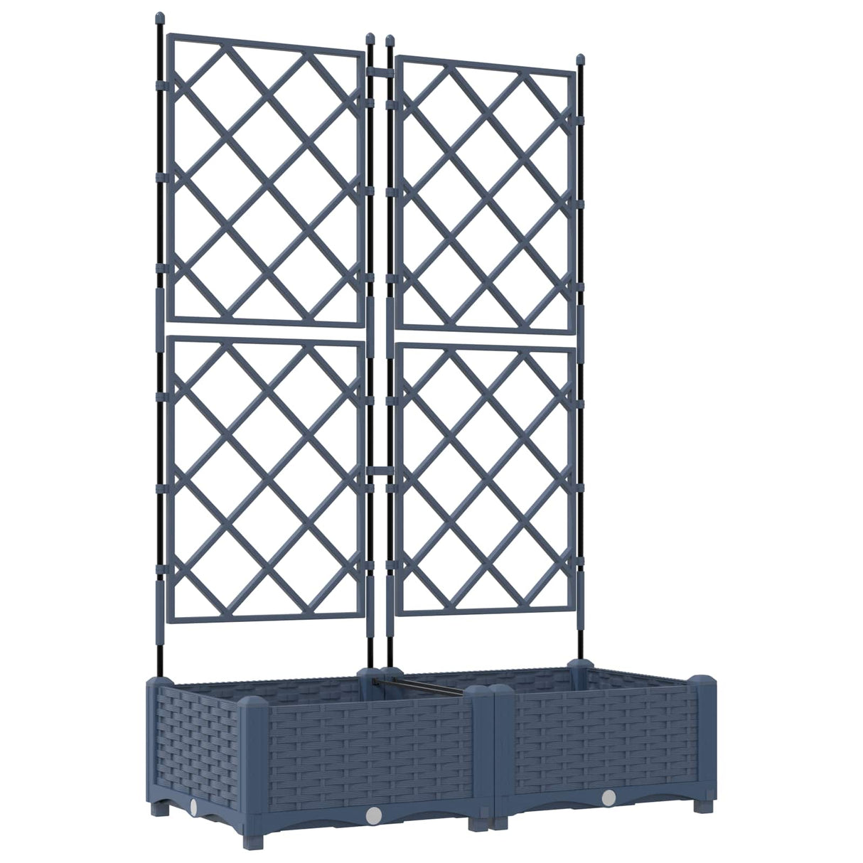 Vidaxl tuin bloempot 2 pcs grijs 80 x 40 x 125,5 cm staal