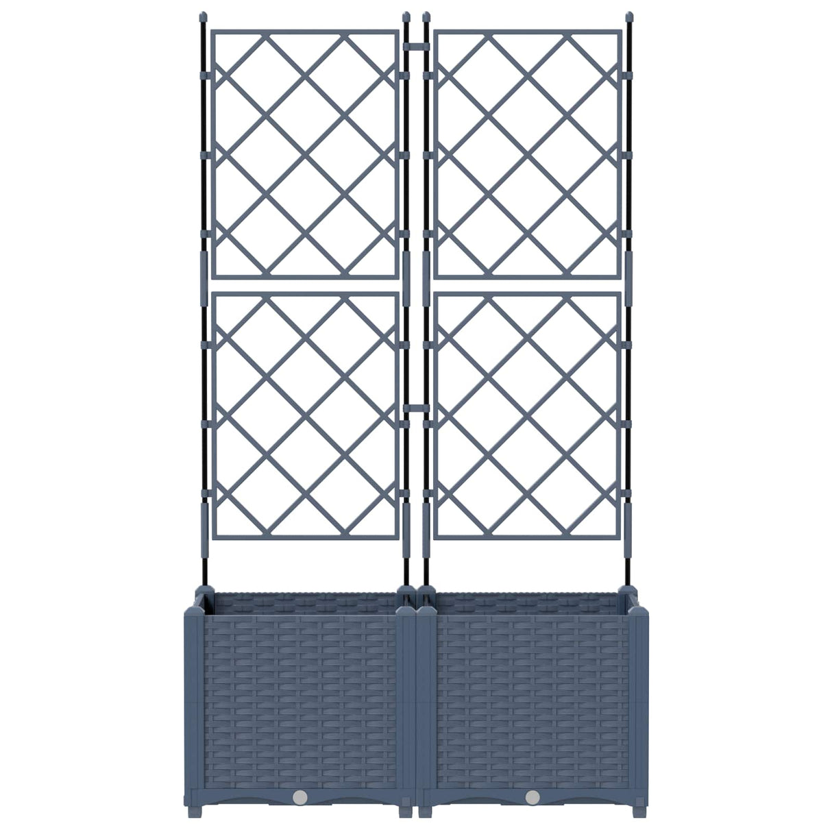 Vidaxl tuin bloempot 2 pcs grijs 80 x 40 x 143 cm staal