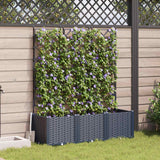 Vidaxl tuin bloempot 3 pcs grijs 120 x 40 x 143 cm staal