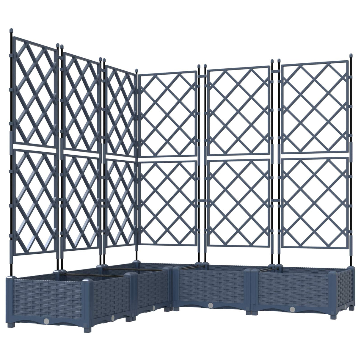 Vidaxl tuin bloempot 5 pcs grijs 120 x 120 x 125,5 cm staal
