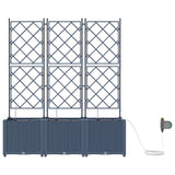 Vidaxl tuin bloempot 5 pcs grijs 120 x 120 x 125,5 cm staal