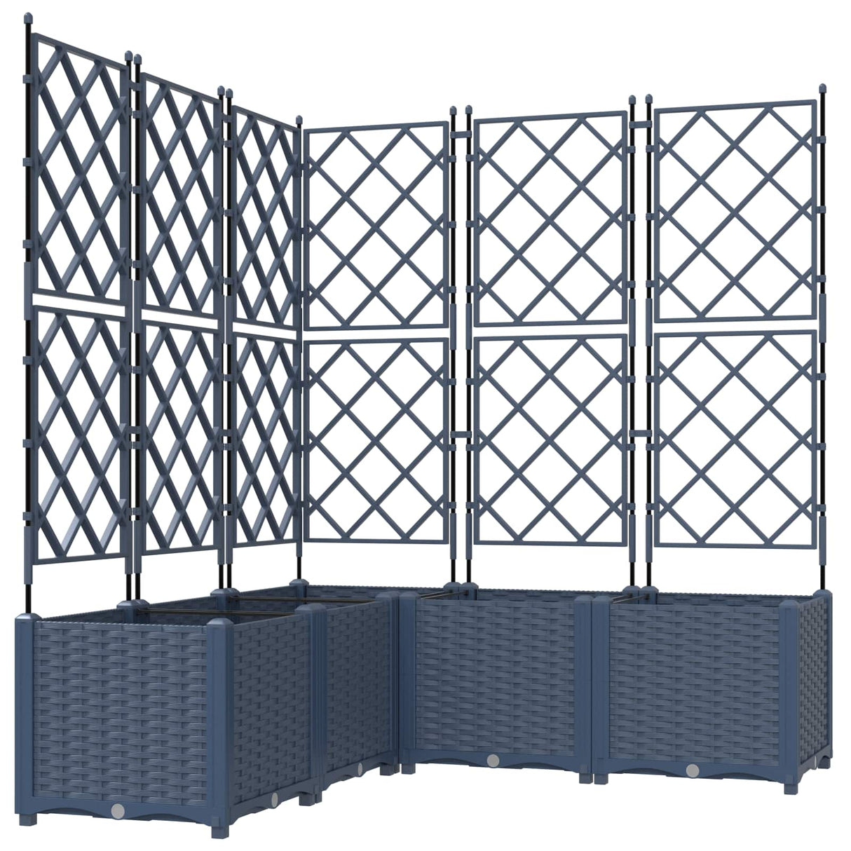 Vidaxl tuin bloempot 5 pcs grijs 120 x 120 x 143 cm staal