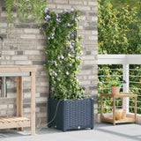 Vidaxl tuin bloempot grijs 40 x 40 x 142 cm staal