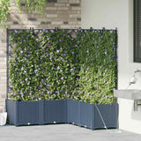 Vidaxl tuin bloempot 5 pcs grijs staal