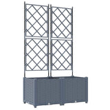 Vidaxl tuin bloempot 2 pcs licht grijs 80 x 40 x 143 cm staal