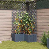 Vidaxl tuin bloempot 3 pcs licht grijs 80 x 80 x 143 cm staal