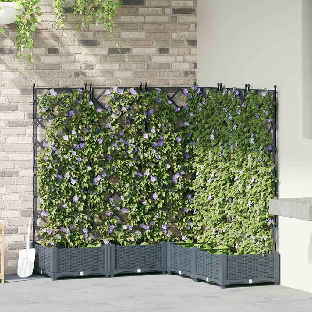 Vidaxl tuin bloempot 5 pcs licht grijs 120 x 120 x 125,5 cm staal