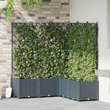 Vidaxl tuin bloempot 5 pcs licht grijs 120 x 120 x 143 cm staal