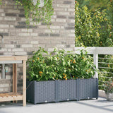Vidaxl tuin bloempot 3 pcs licht grijs staal