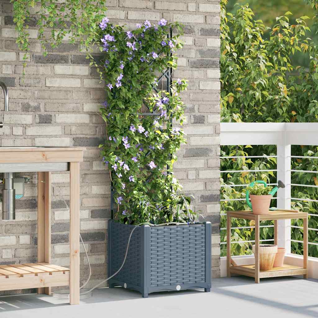 Vidaxl tuin bloempot 2 pcs licht grijs staal