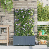 Vidaxl tuin bloempot 2 pcs licht grijs staal