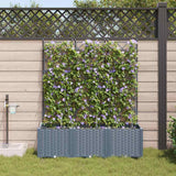 Vidaxl tuin bloempot 3 pcs licht grijs staal