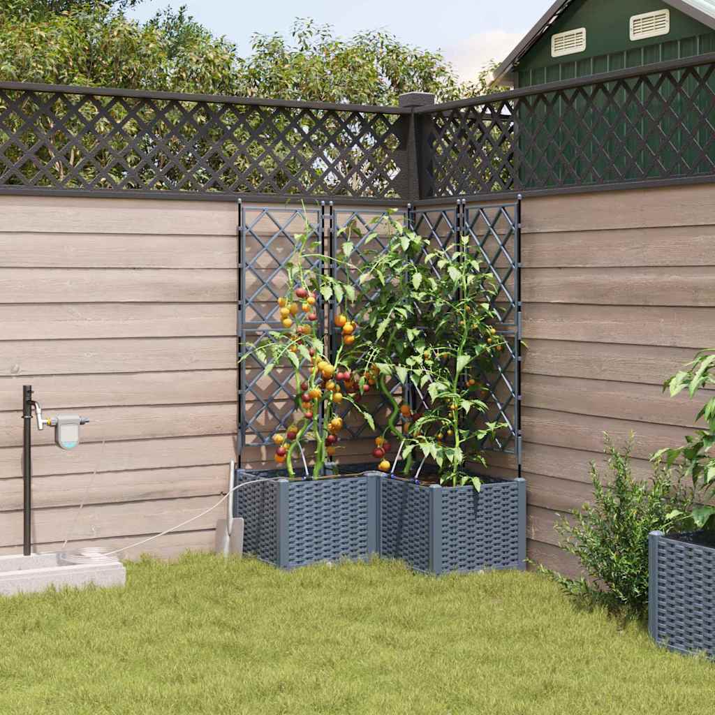 Vidaxl tuin bloempot 3 pcs licht grijs staal