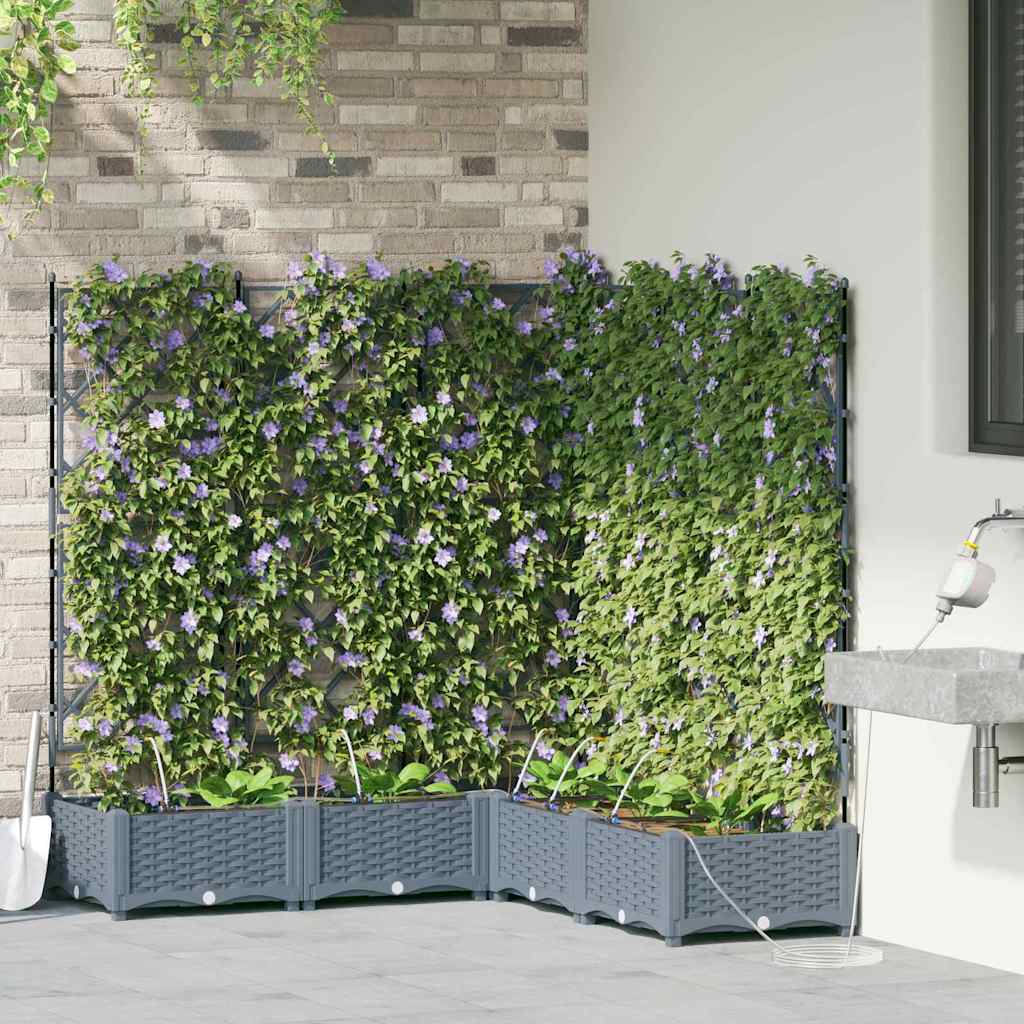 Vidaxl tuin bloempot 5 pcs licht grijs staal
