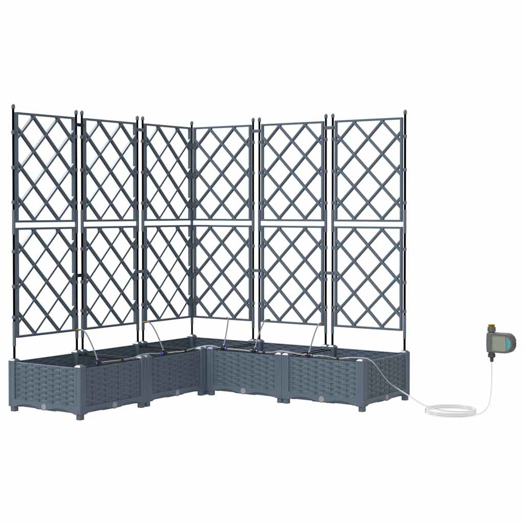 Vidaxl tuin bloempot 5 pcs licht grijs staal