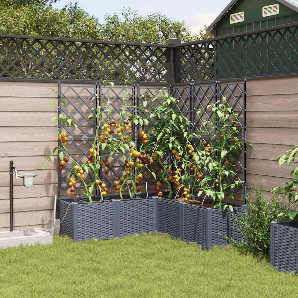 Vidaxl tuin bloempot 5 pcs licht grijs staal