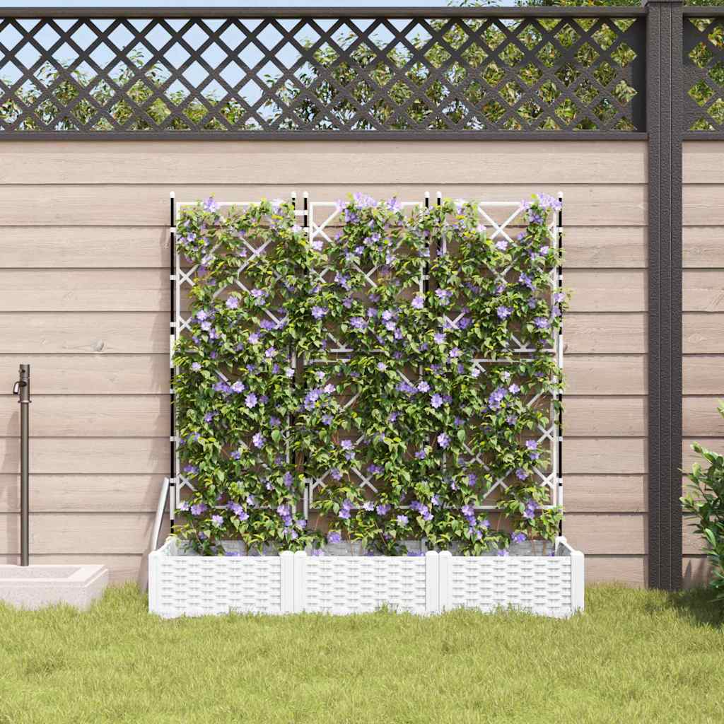 Vidaxl tuin bloempot 3 pcs wit 120 x 40 x 125,5 cm staal