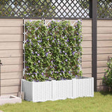 Vidaxl tuin bloempot 3 pcs wit 120 x 40 x 143 cm staal