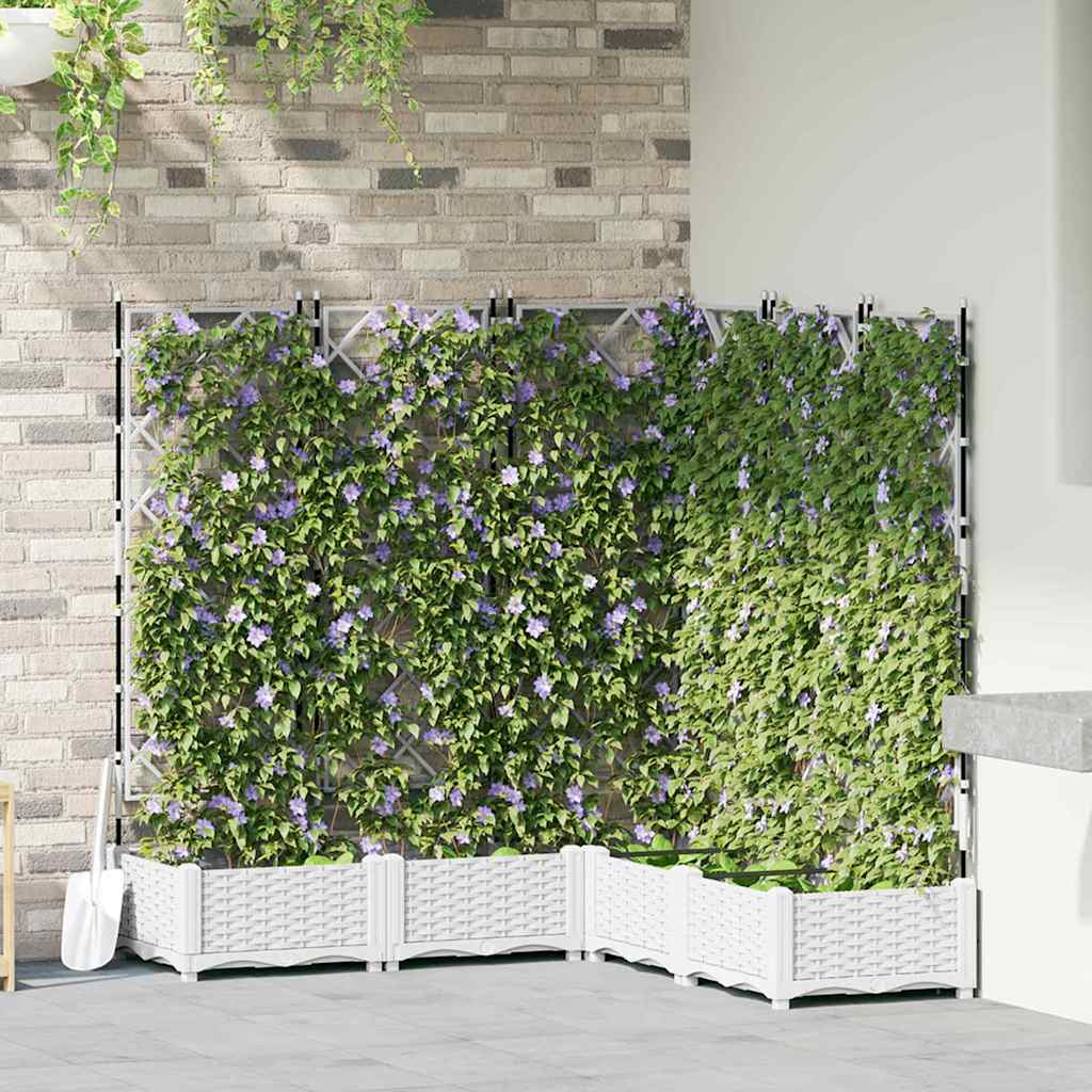 Vidaxl tuin bloempot 5 pcs wit 120 x 120 x 125,5 cm staal